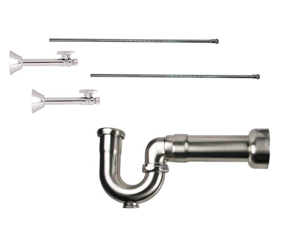 Mountain Plumbing MT317MASS-NL Lavatory Supply Kit w/ Massachusetts P-Trap Straight Sweat Brass Oval Handle Traditional - Parent