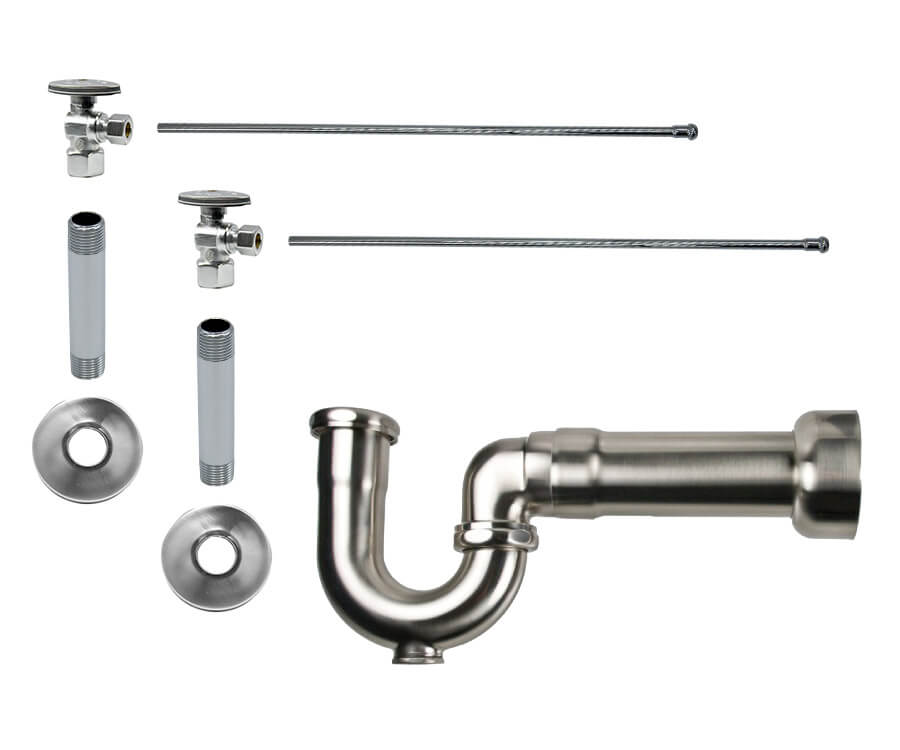 Mountain Plumbing MT401MASS-NL Lavatory Supply Kit w/Massachusetts P-Trap Angle Brass Oval Handle 1/2" Female IPS Inlet - Parent