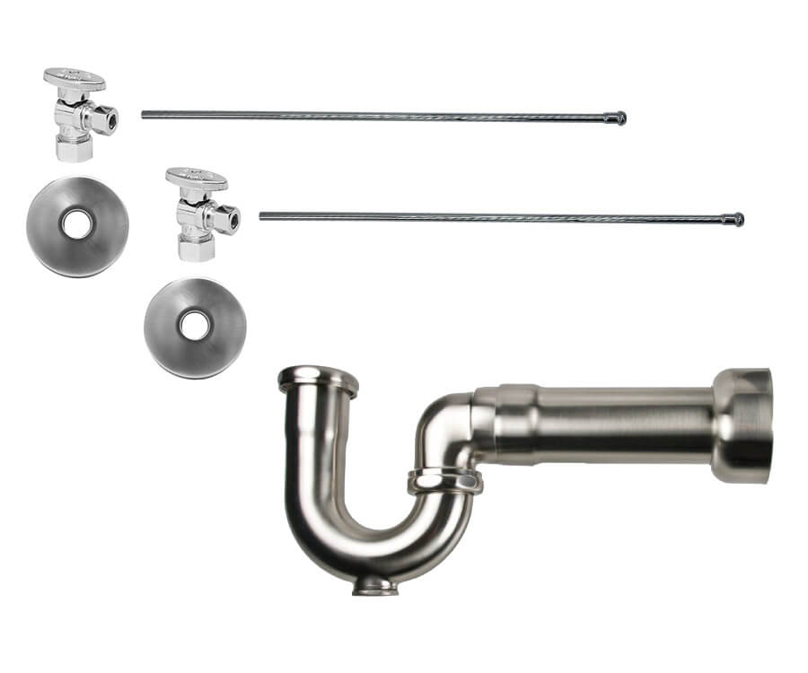 Mountain Plumbing MT403MASS-NL Lavatory Supply Kit w/Massachusetts P-Trap Angle Brass Oval Handle Compression Inlet - Parent