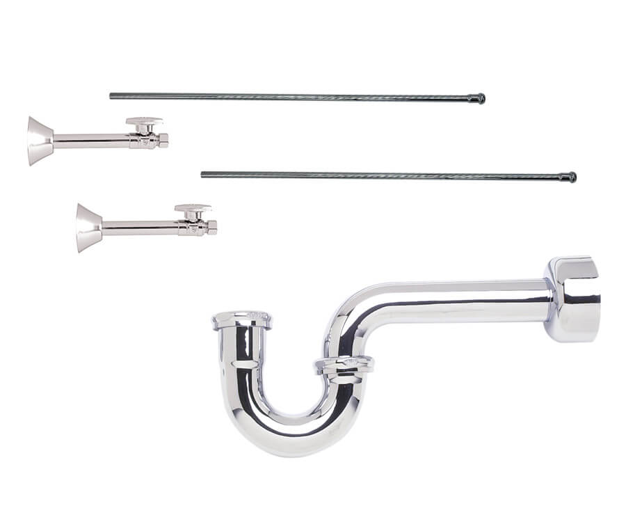 Mountain Plumbing MT4434-NL Lavatory Supply Kit Brass Oval Handle with 1/4" Turn Ball Valve Lead Free - Parent