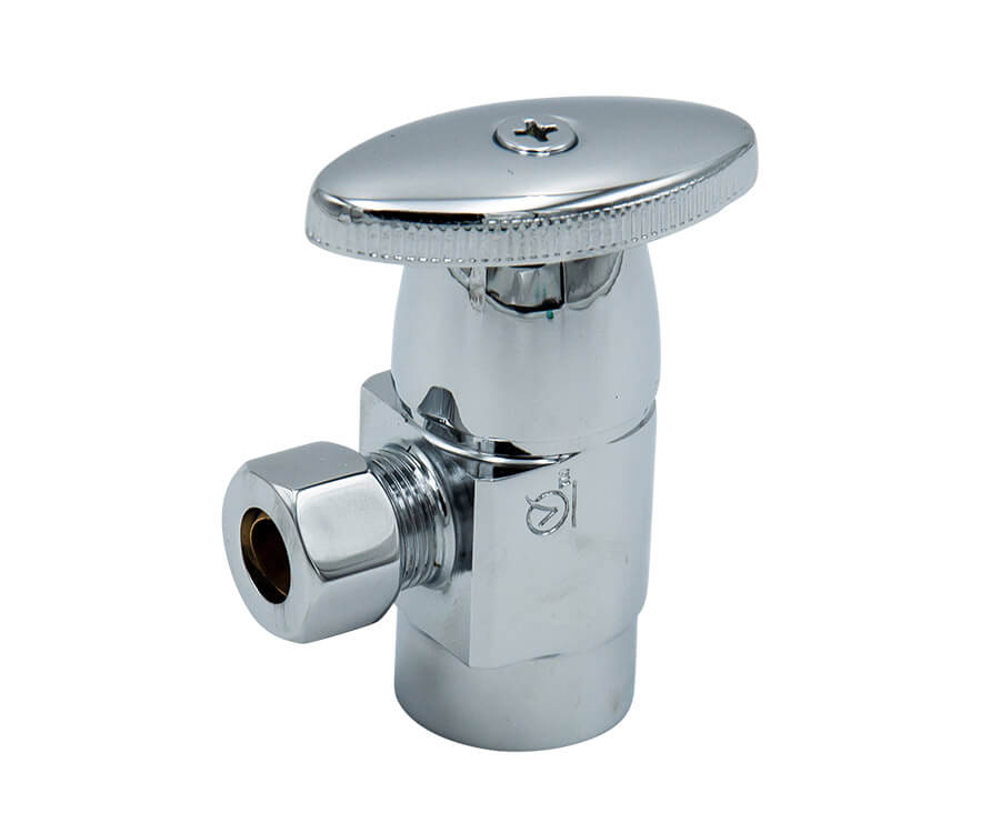 Mountain Plumbing MT6001-NL Deluxe Brass Oval Handle Angle Valve 1/2" Female IPS Inlet x 3/8" O.D. Compression Outlet - Parent