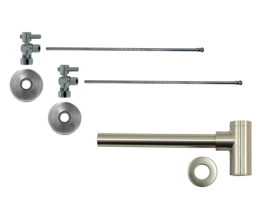 Mountain Plumbing MT6002-NL Lavatory Supply Kit - Mini Lever Handle with 1/4 Turn Ball Valve - Angle, Round Bottle Trap - Parent