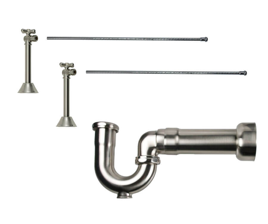 Mountain Plumbing MT629MASS-NL Lavatory Supply Kit w/ Massachusetts P-Trap Angle Sweat Mini Cross Handle - Parent