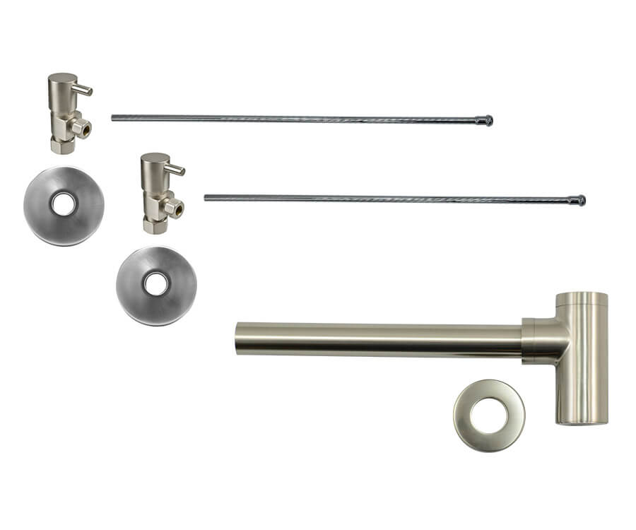 Mountain Plumbing MT9004-NL Lavatory Supply Kit w/Decorative Trap & Clean-Out Plug Angle Contemporary Lever Handle Inlet - Parent