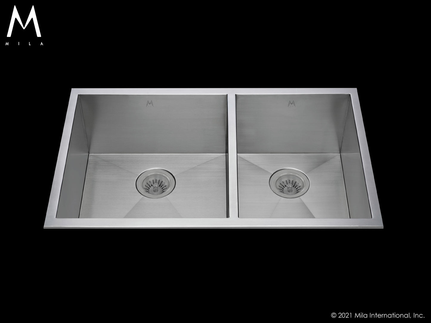 Mila MTD-503SB Atelier Double Bowl Flush Mount/Tri Mount