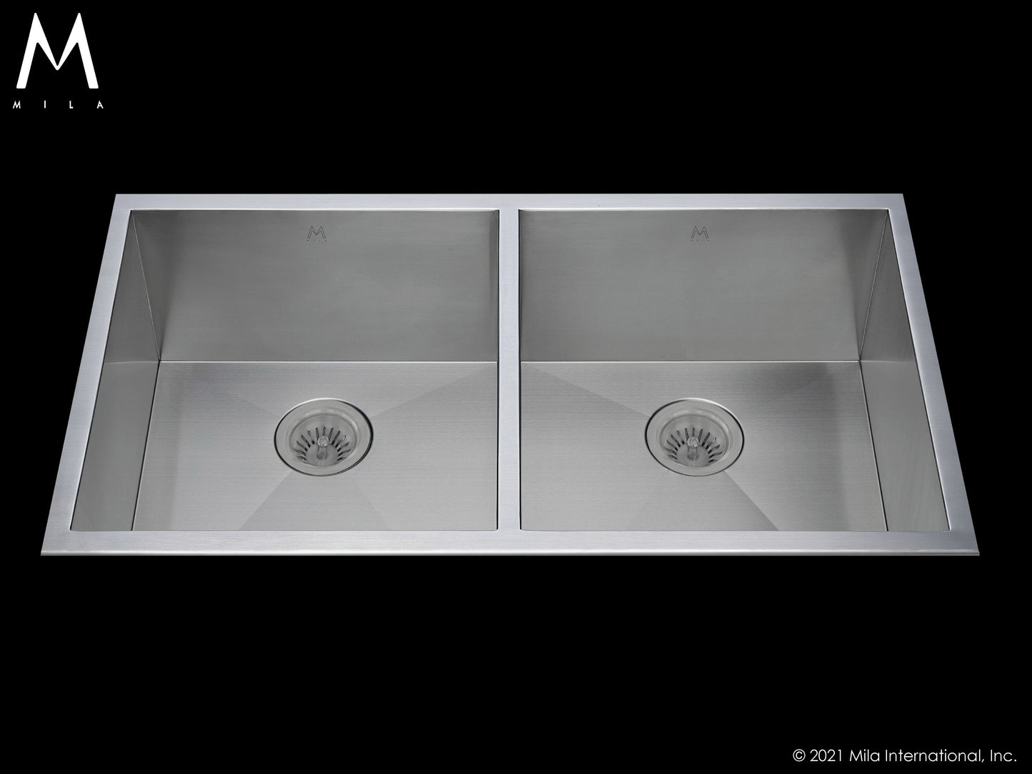 Mila MTD-804SB Atelier Double Bowl Flush Mount/Tri Mount