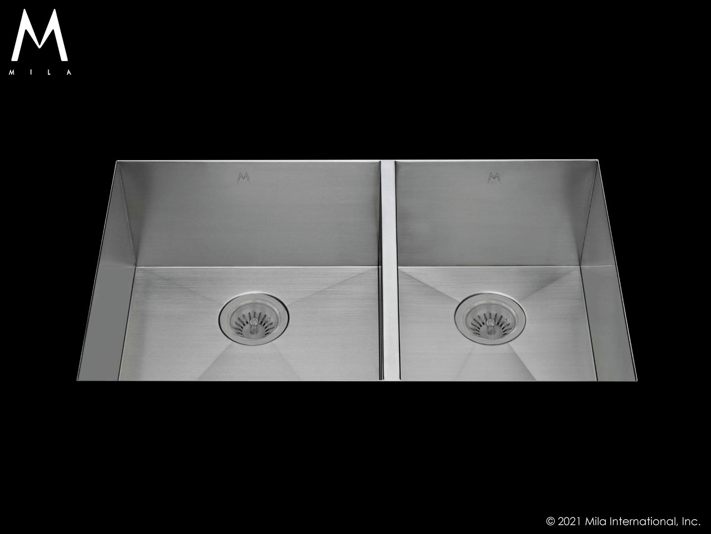 Mila MUD-652SB Flatiron Double Bowl Sink