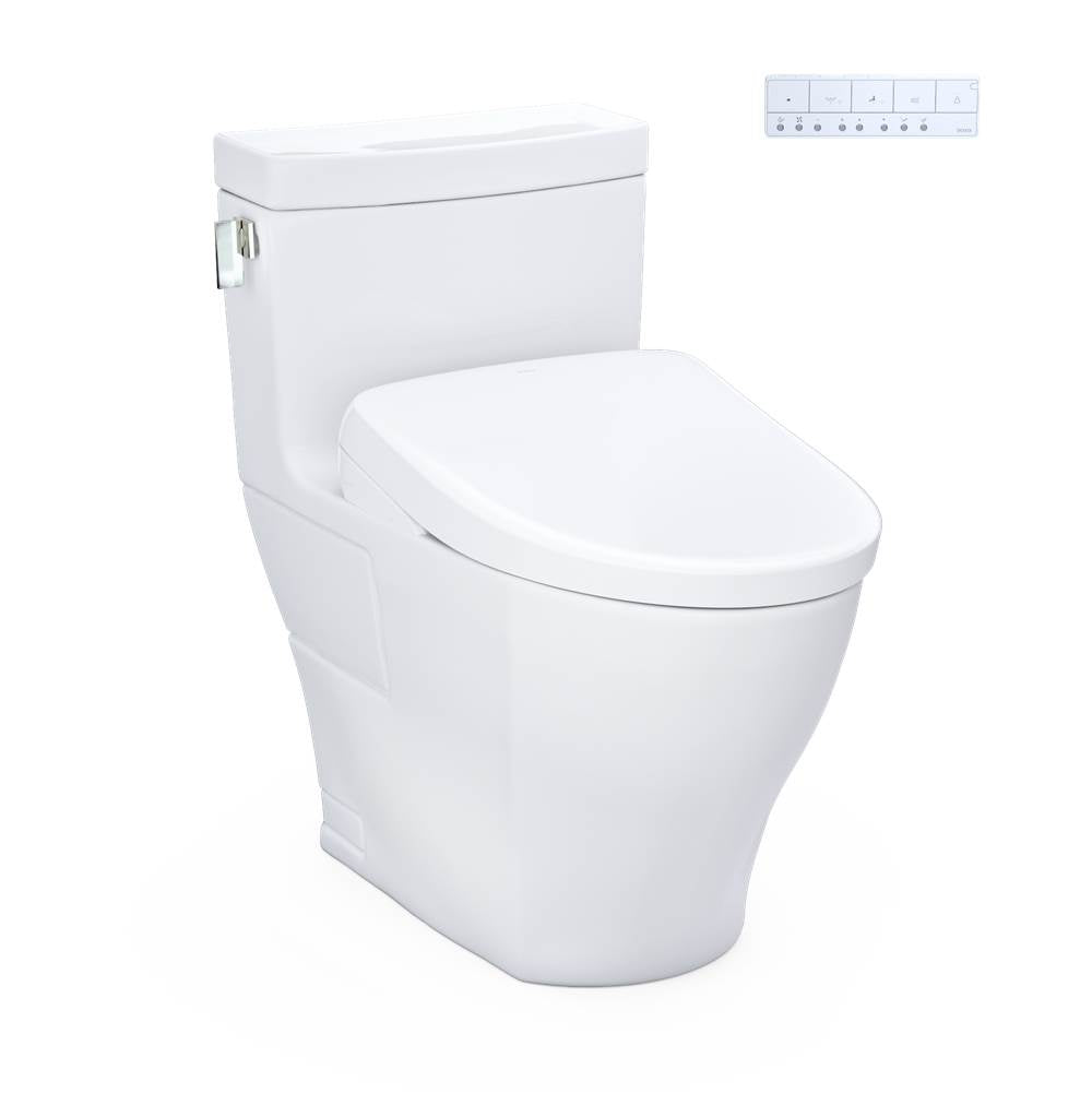 Toto MW6244726CEFGA#01 Washlet Legato One-Piece Elongated 1.28 GPF Toilet With Auto Flush S7 Contemporary Bidet Seat