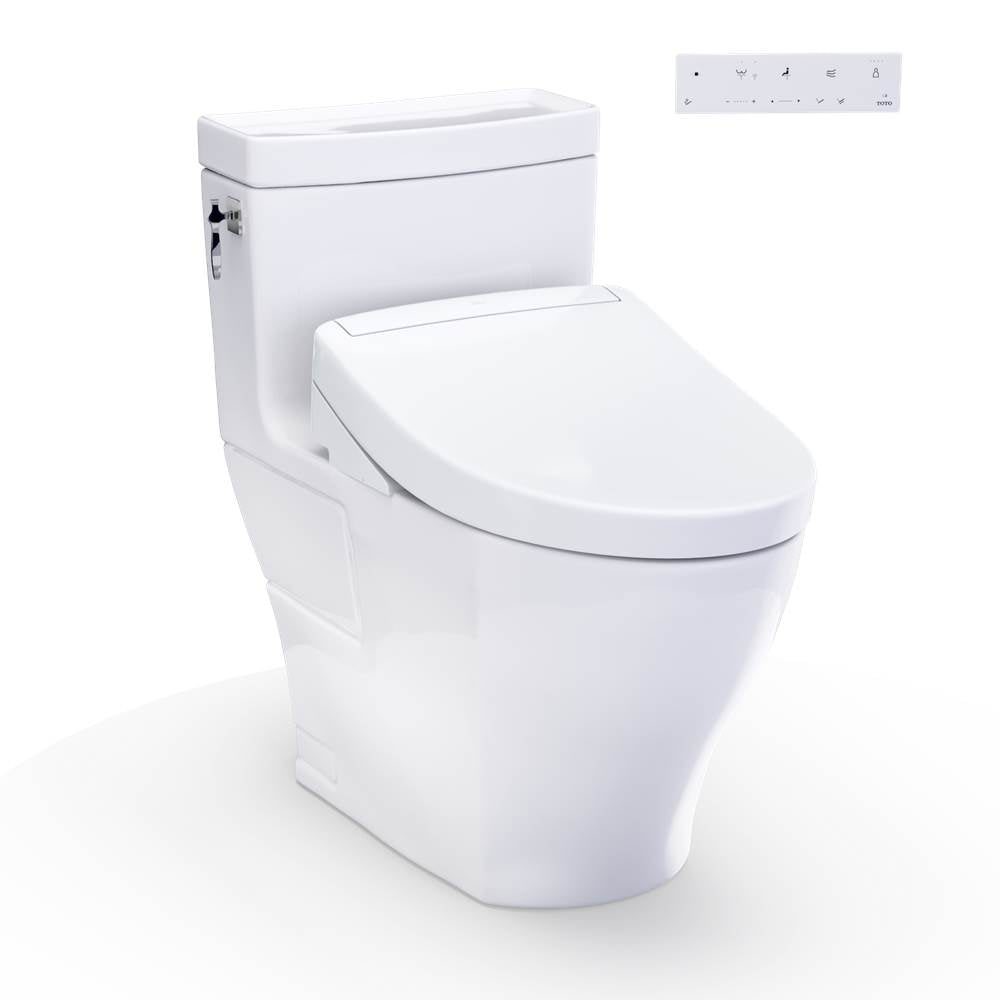 Toto MW6263446CEFG#01 Washlet+ Aimes One-Piece Elongated 1.28 GPF Toilet and Washlet S5 Bidet Seat