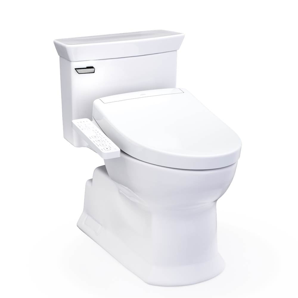 Toto MW9643346CEFG#01 Washlet Soir Elongated 1.28 GPF Universal Height Toilet With S2 Bidet Seat