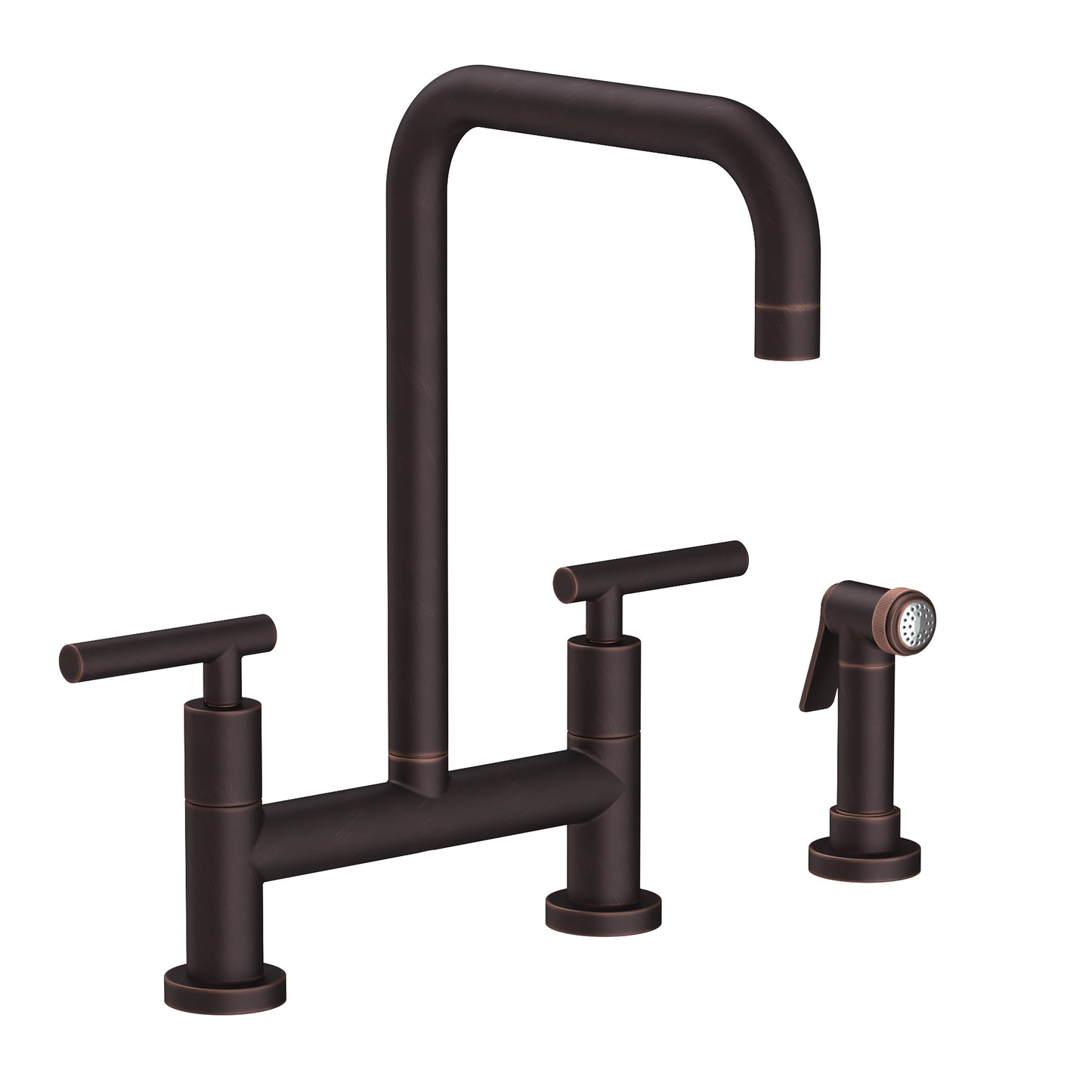 Newport Brass 1400-5413 East Square Kitchen Bridge Faucet with Side Spray