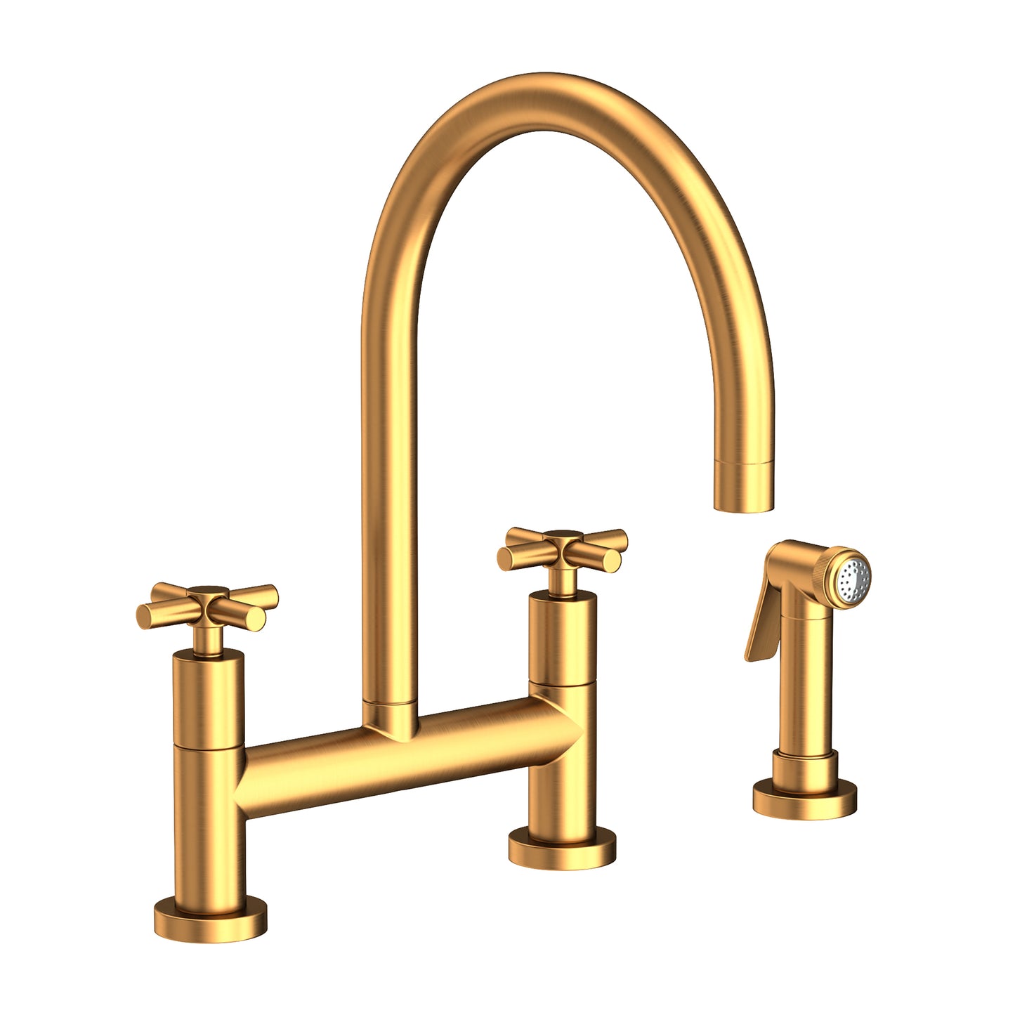 Newport Brass 1500-5412 East Linear Kitchen Bridge Faucet with Side Spray