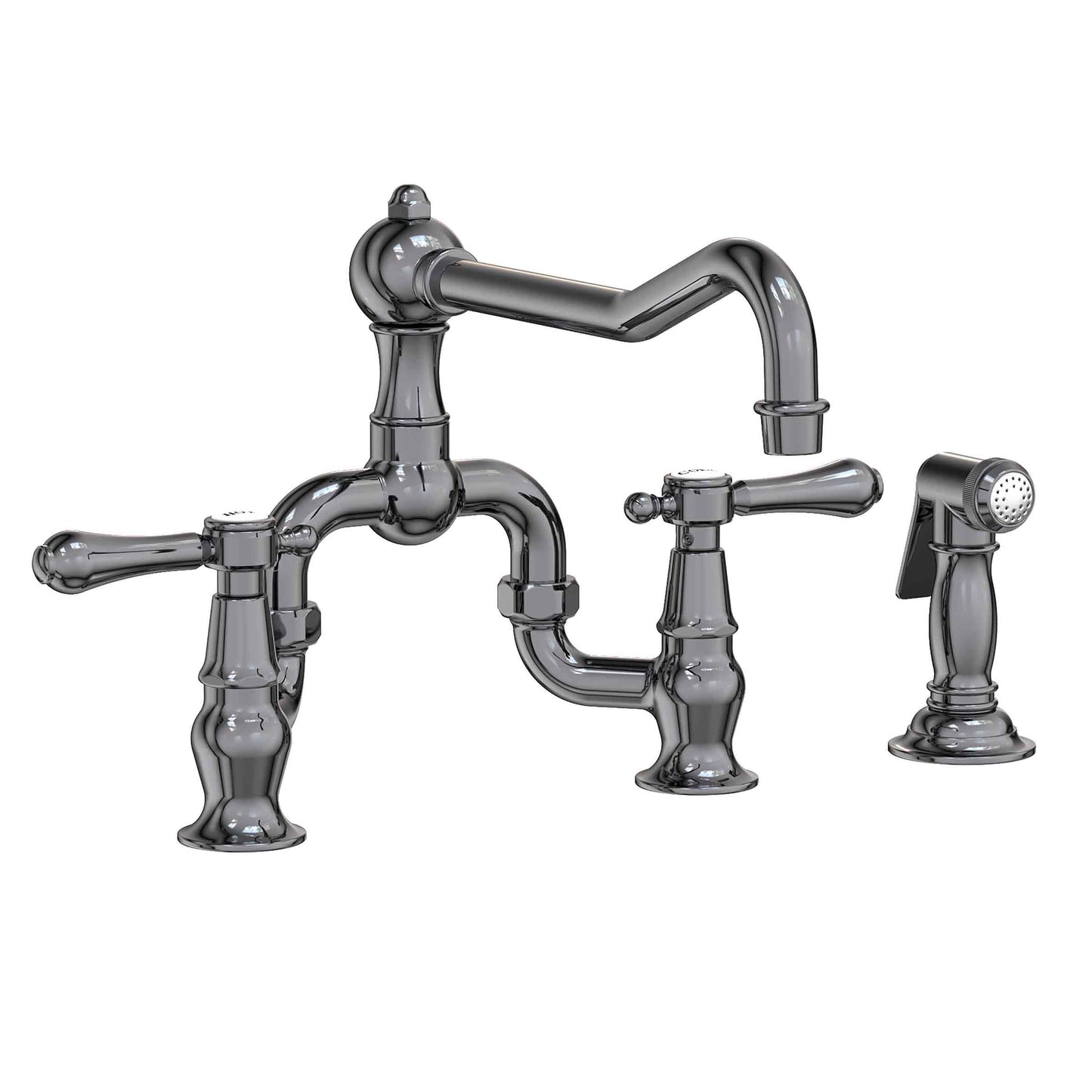 Newport Brass 9453-1 Chesterfield Kitchen Bridge Faucet with Side Spray
