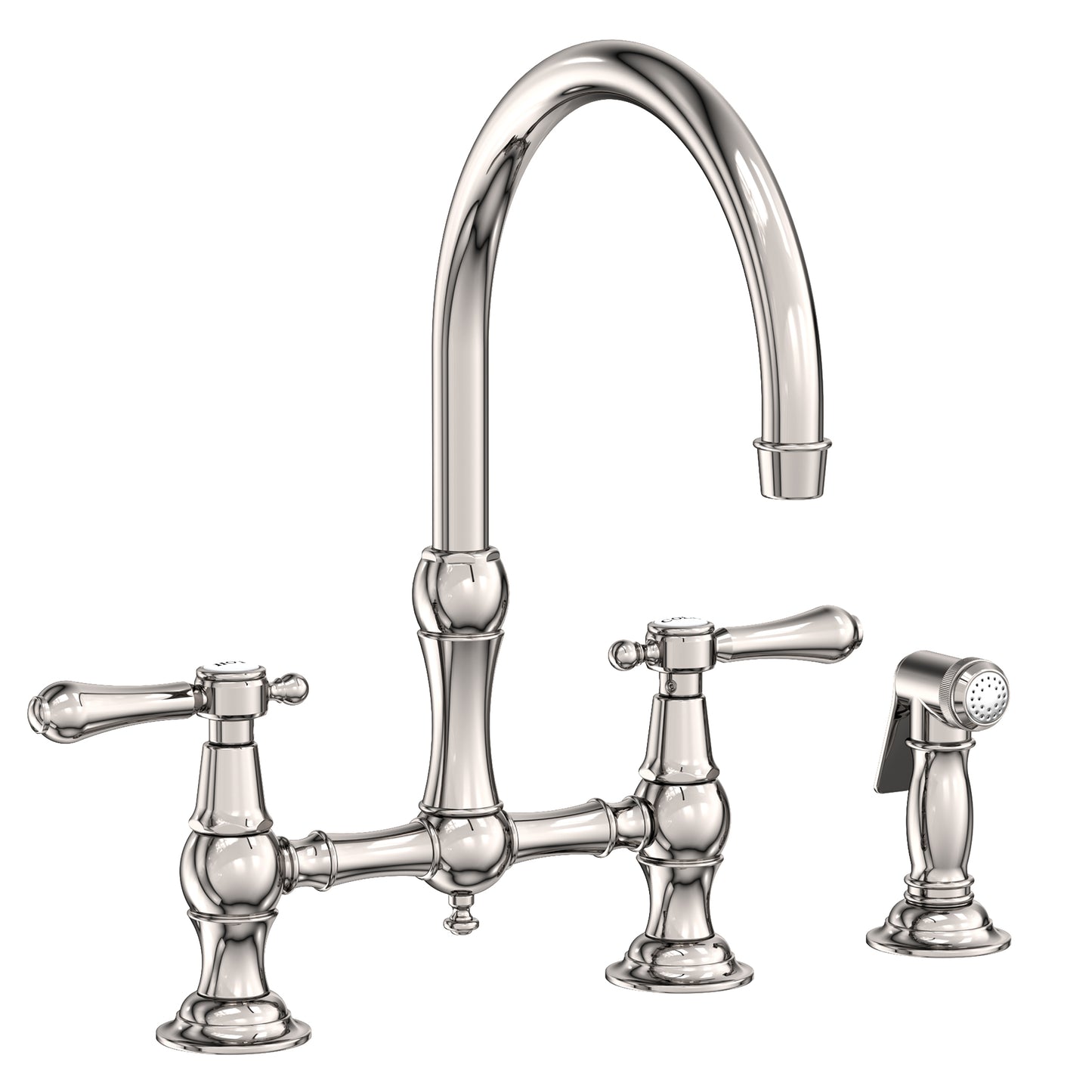 Newport Brass 9458 Chesterfield Kitchen Bridge Faucet With Side Spray