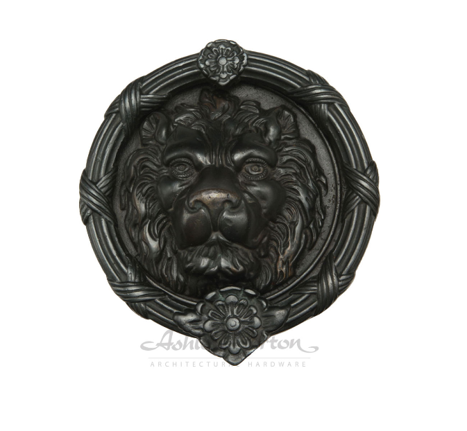 Ashley Norton NB.1225 Downing Street Lion Knocker - Natural Bronze