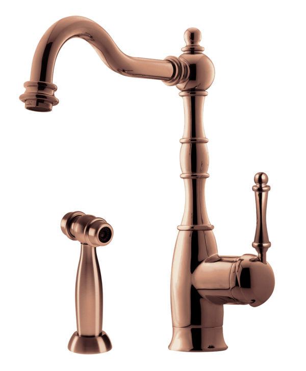Houzer NOSP-4000 Nottingham Traditional Brass Single Lever Faucet with Side Spray