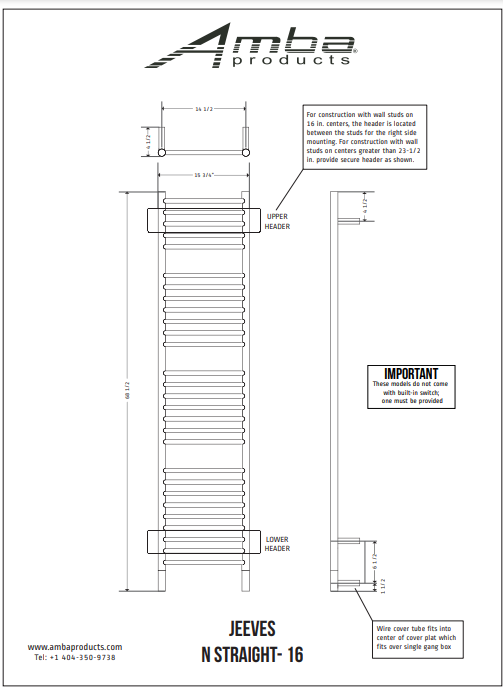 Amba NS-16 Model N Straight - 16 Width - Parent