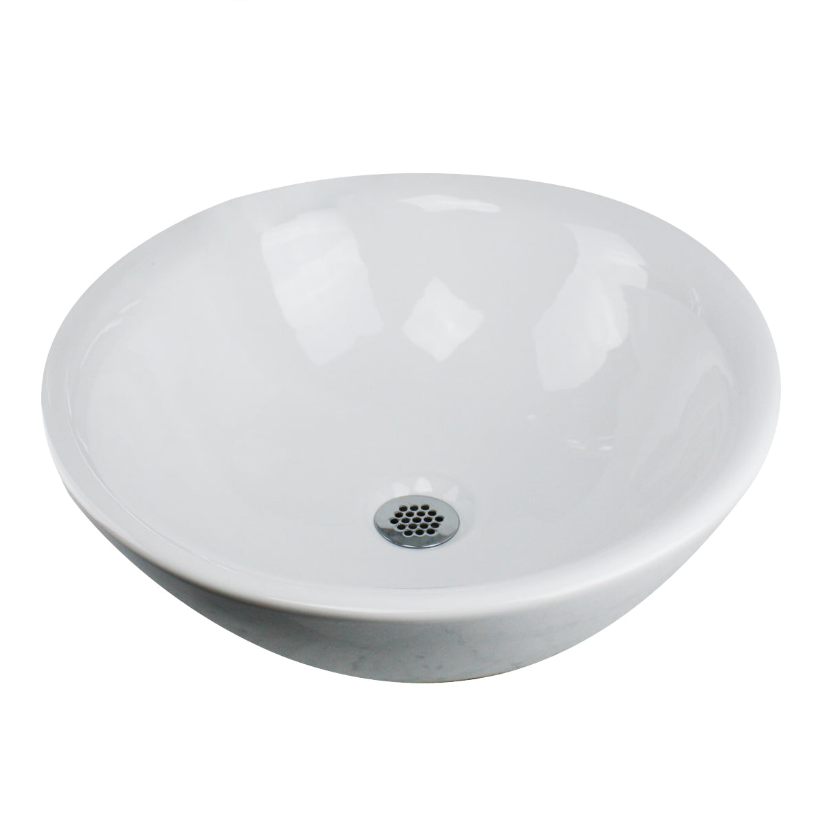 Nantucket Sinks NSV218 17" Round White Vessel Sink w/Overflow