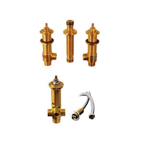 Santec P0003 Rough - Roman Tub Filler with Hand Shower Valve, Complete