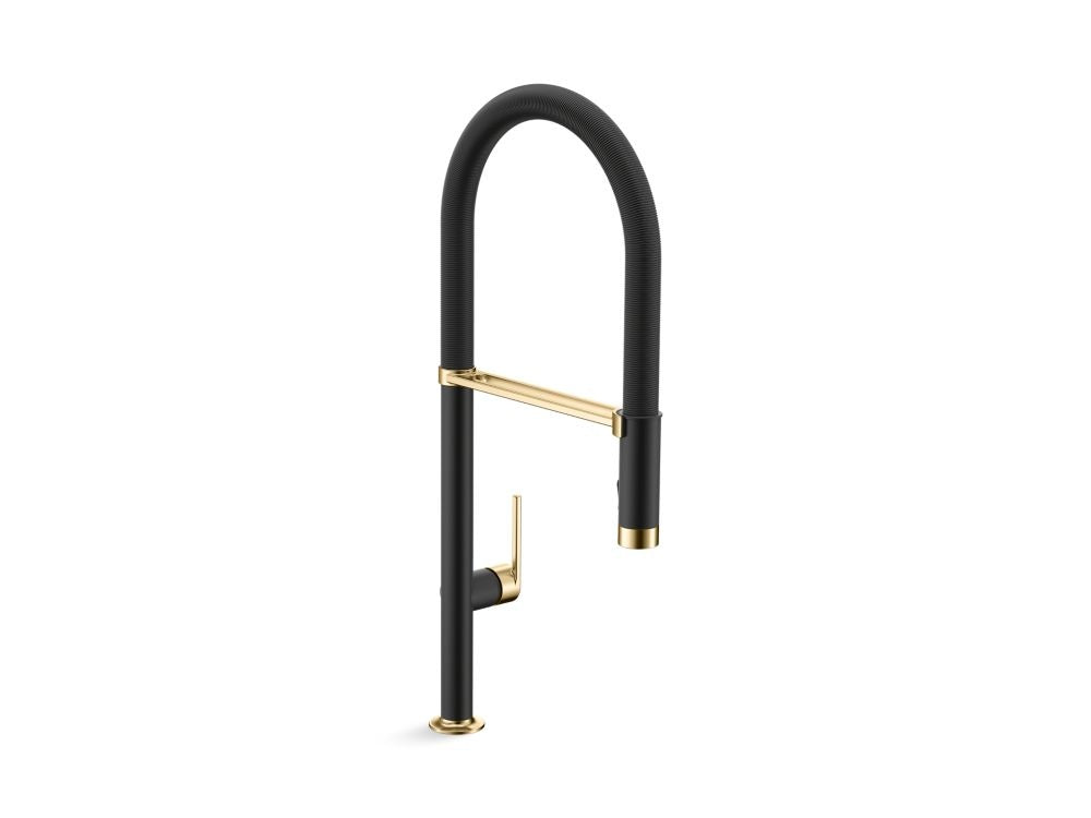 Kallista P23174-2MB-BL Juxtapose Semi-Professional Kitchen Faucet in Matte Black