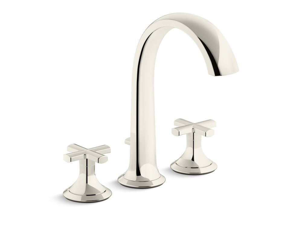 Kallista P25003-CR Script Deck-Mount Roman Tub Bath Faucet W/ Diverter, Cross Handles