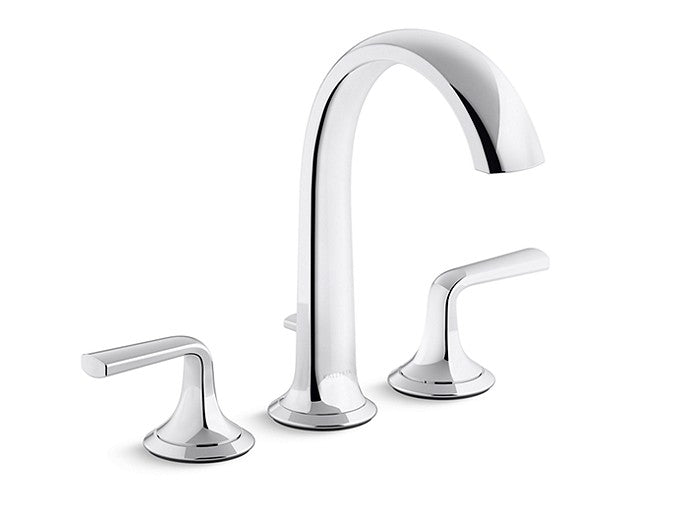 Kallista P25003-LV Script Deck-Mount Roman Tub Bath Faucet W/ Diverter, Lever Handles