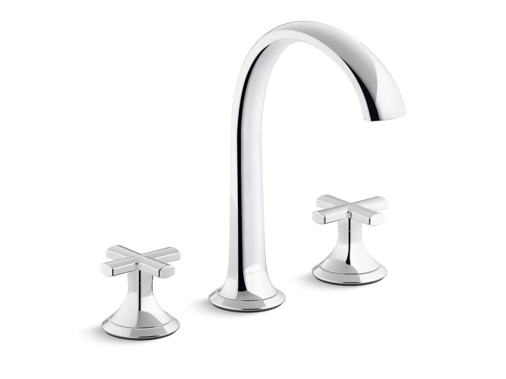 Kallista P25007-CR Script Lavatory Bathroom Sink Faucet, Arch Spout, Cross Handles