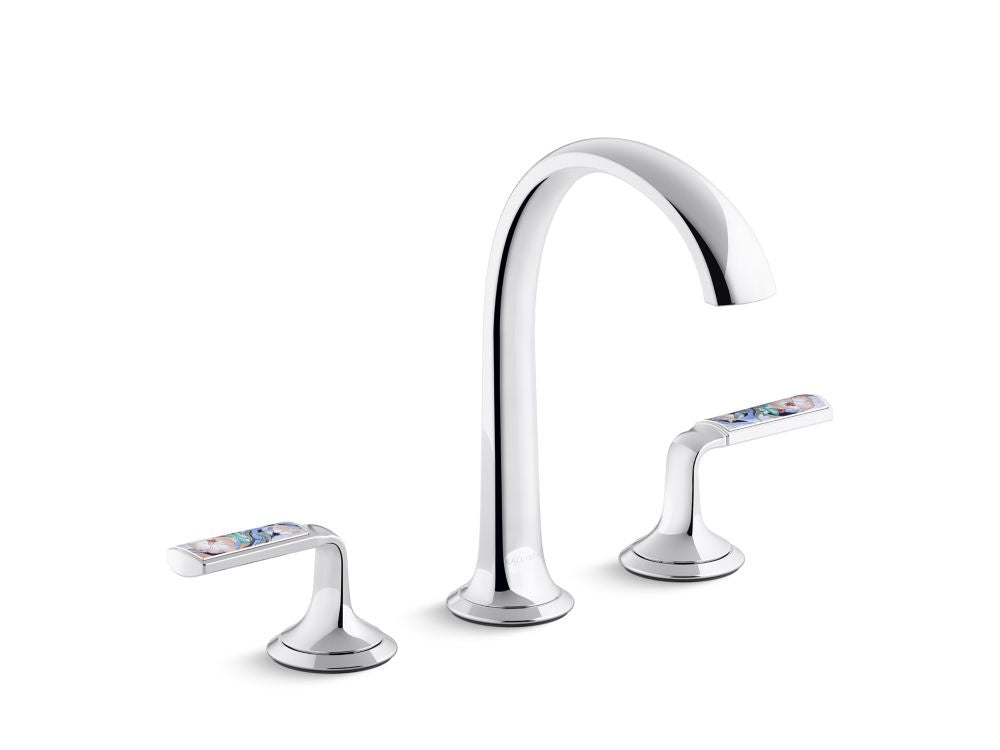 Kallista P25055-SPR Script Lavatory Bathroom Sink Faucet, Arch Spout, Spring Rain Lever Handles - Parent