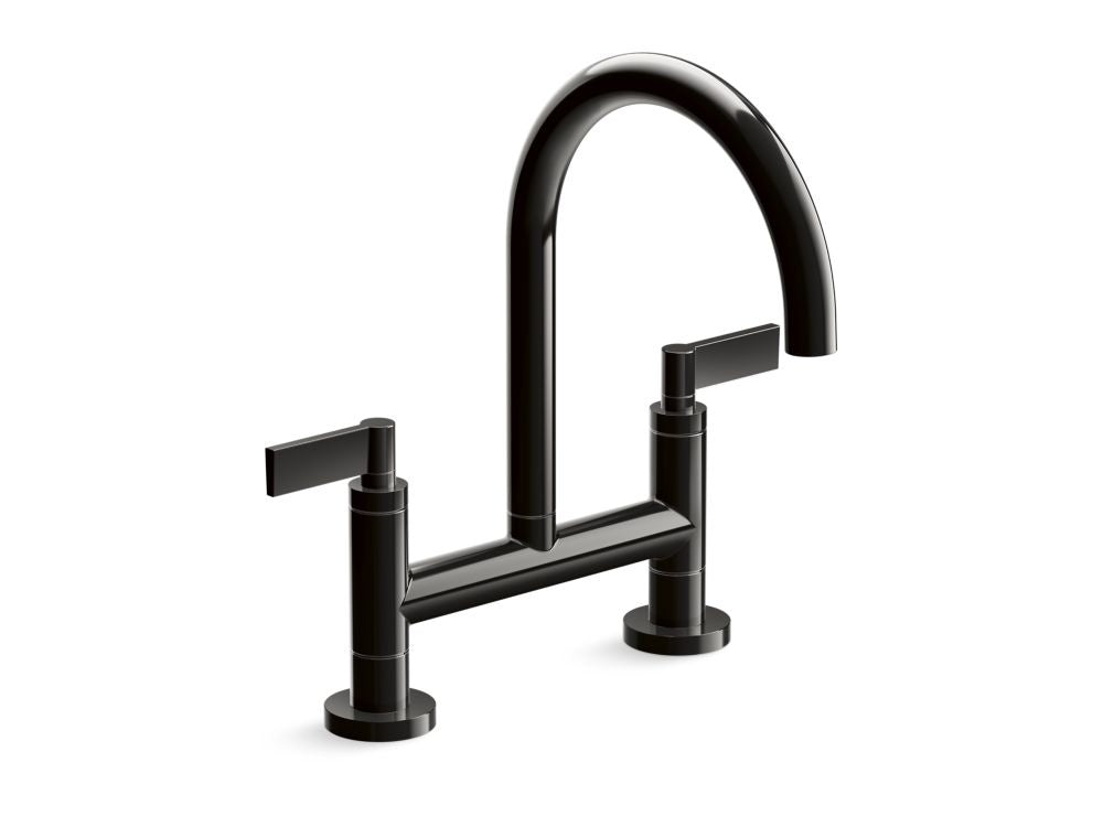 Kallista P25202-LV One Kitchen Deck-Mount Bridge Faucet, Lever Handles