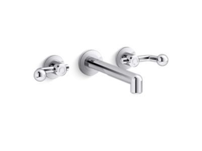 Kallista P34865-CP-CP Vice Wall Mount Widespread Sink Faucet-Crank Handles