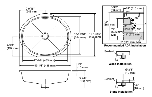 Kallista P74232-WO-0 Perfect Under-Mount Sink W/ Overflow, Centric Oval, Glazed in Stucco White