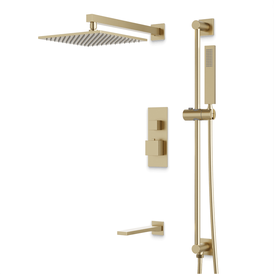 Artos PS115N Edge Thermostatic Shower Trim Kit with Hand Shower on Slide Bar, Tub Filler