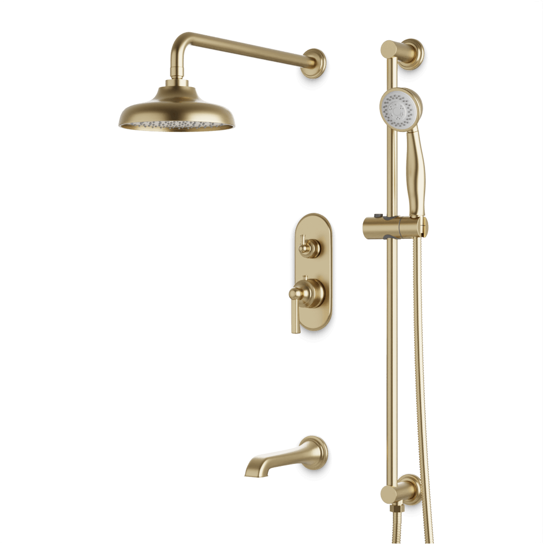 Artos PS116CL Classic Thermostatic Shower Trim Kit with Hand Shower on Slide Bar, Tub Filler