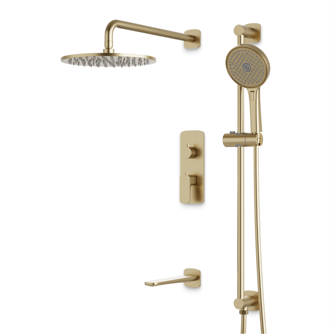 Artos PS116TR Harmony Thermostatic Shower Trim Kit with Hand Shower on Slide Bar, Tub Filler