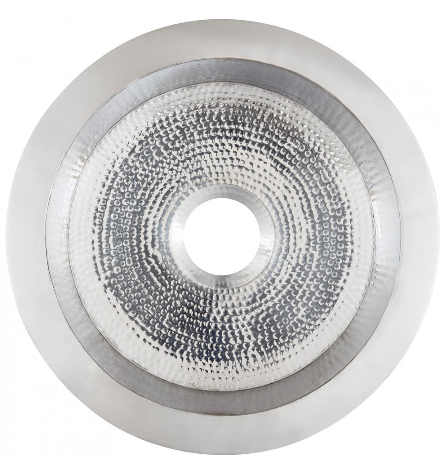 Thompson Traders PU-1708HSS Naploi Hammered Stainless Round Handcrafted Hammered Stainless Bar Sink Stainless Steel