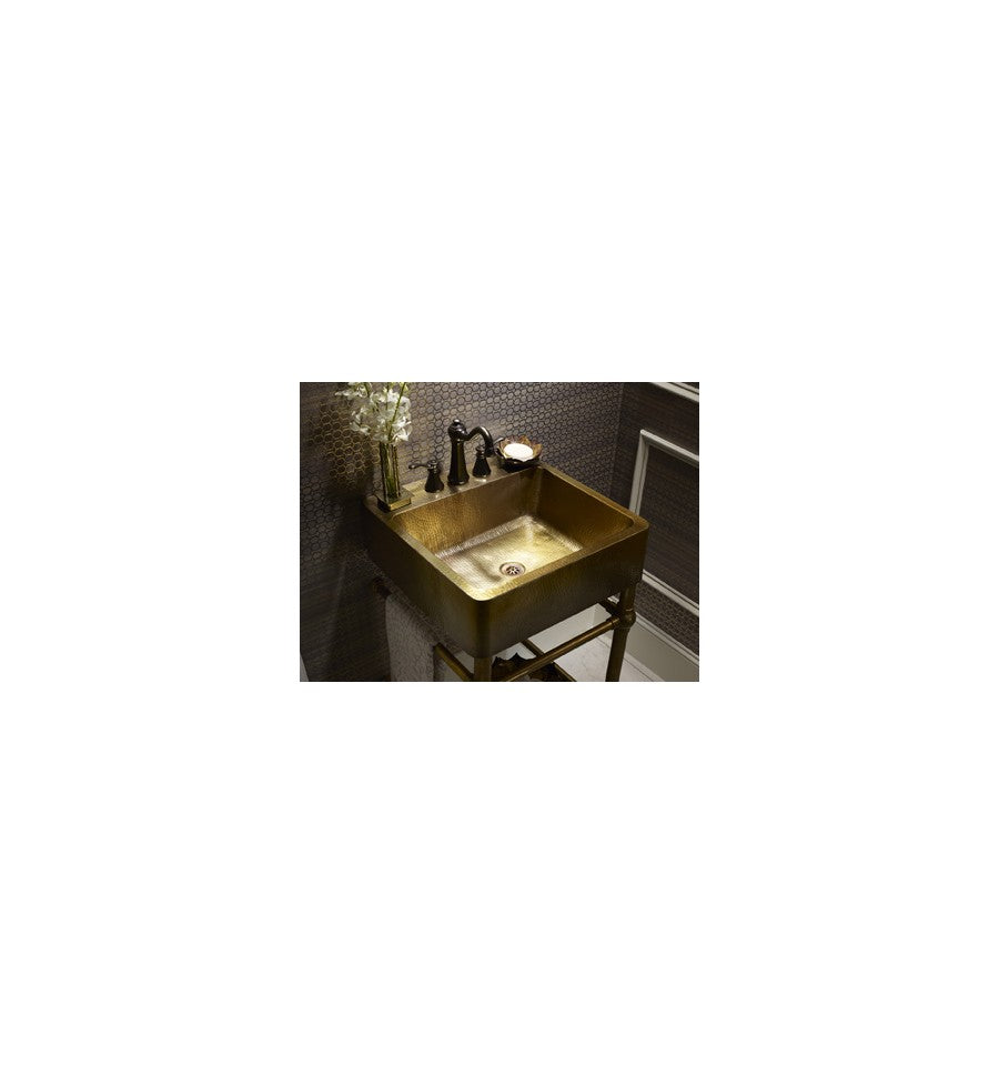 Thompson Traders PV-3420ASG Zacatecas Handcrafted Sink In Antique Satin Gold & Unlaqured Brass Leg System