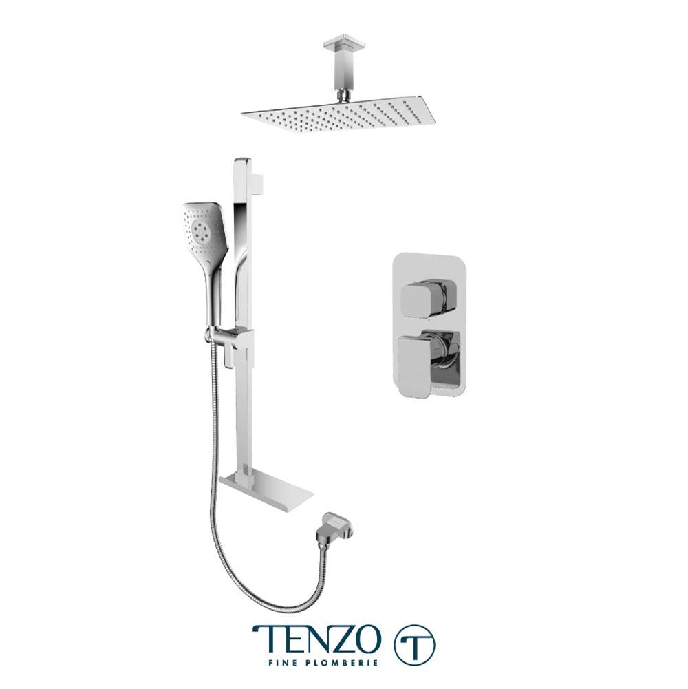 Tenzo QUPB32-21330-CR Quantum T-Box Kit 2 Functions Pressure Balance Chrome Finish