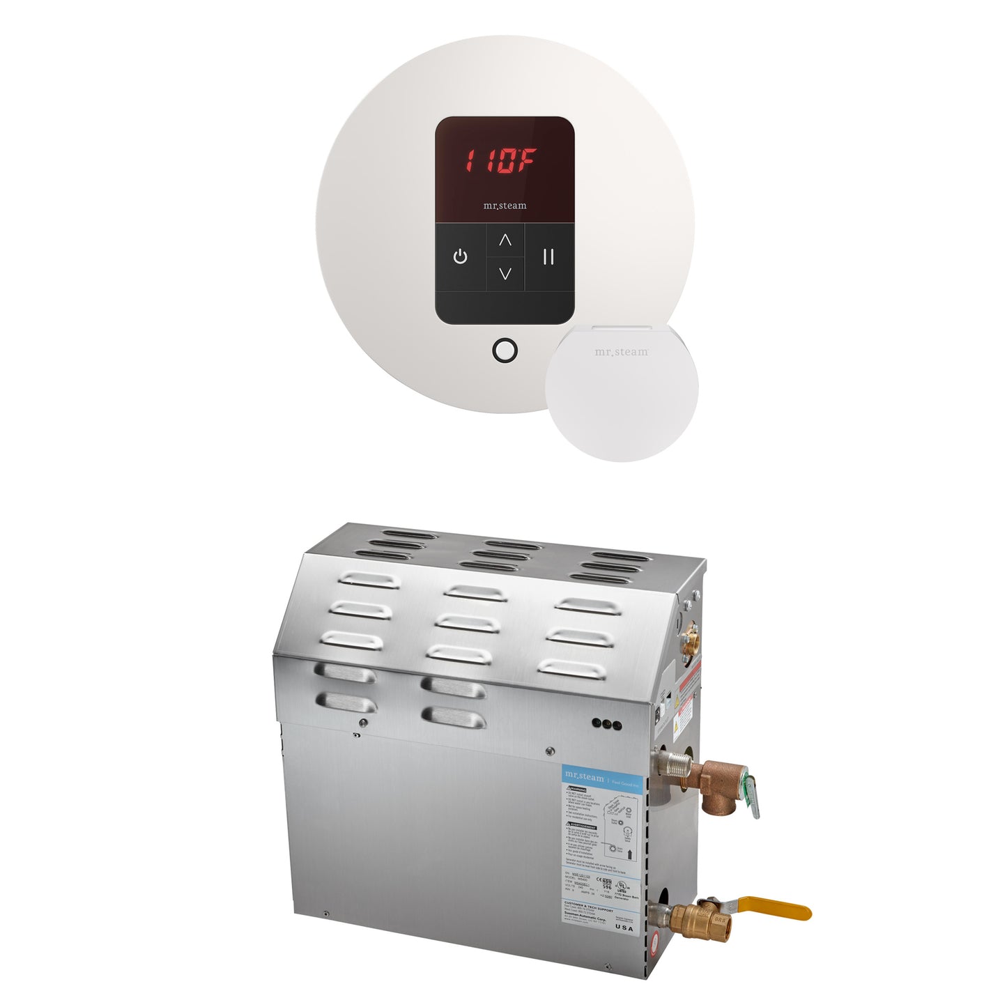 Mr. Steam R12C10A MS 12 kW (12000 W) Steam Shower Generator Package with round iTempo Control