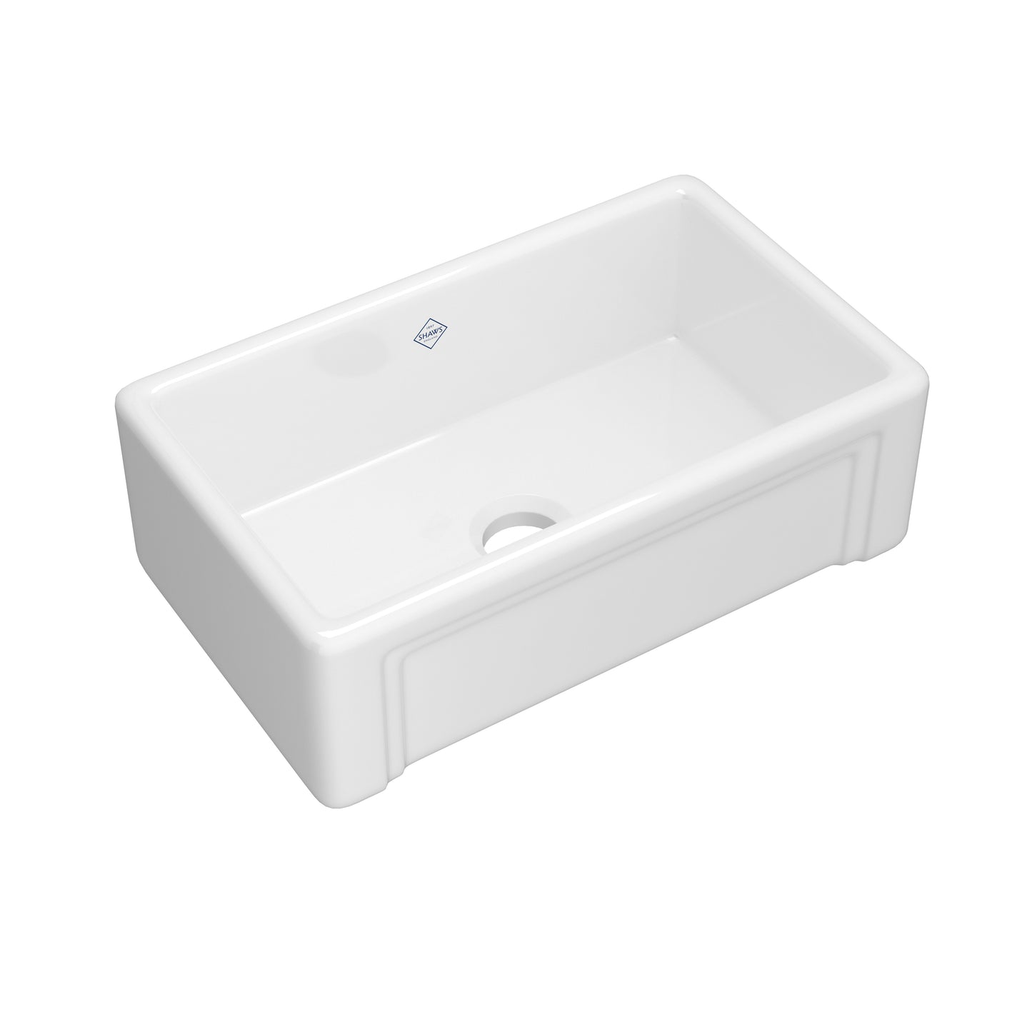 Shaws RC3017WH 30" Single Bowl Farmhouse Apron Front Fireclay Kitchen Sink