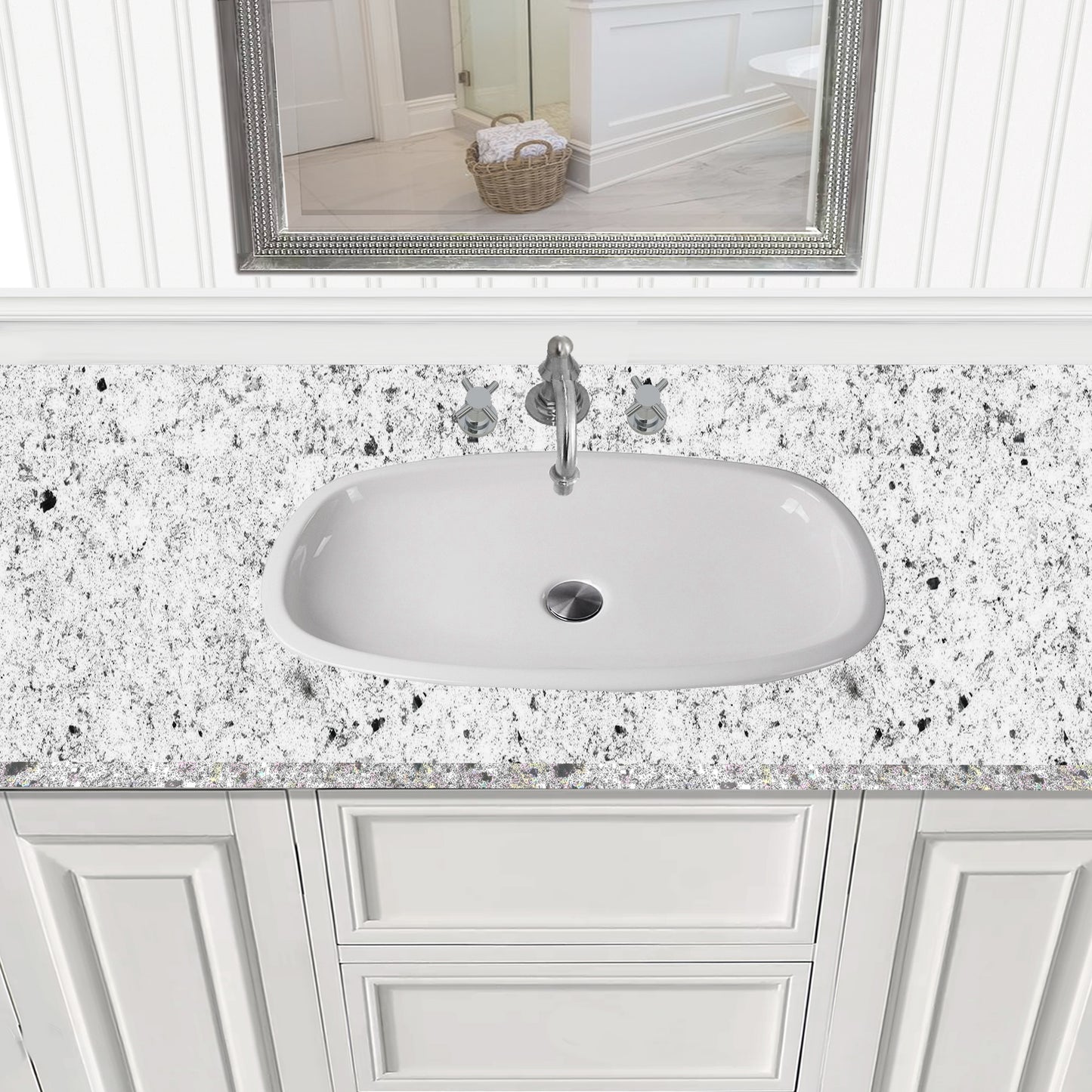 Nantucket Sinks RC79041W Portofino Italian Fireclay Vanity Sink