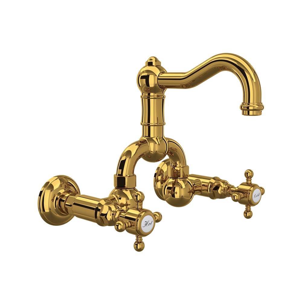 Rohl A1418XM-2 Acqui Wall Mount Bridge Lavatory Faucet With Column Spout
