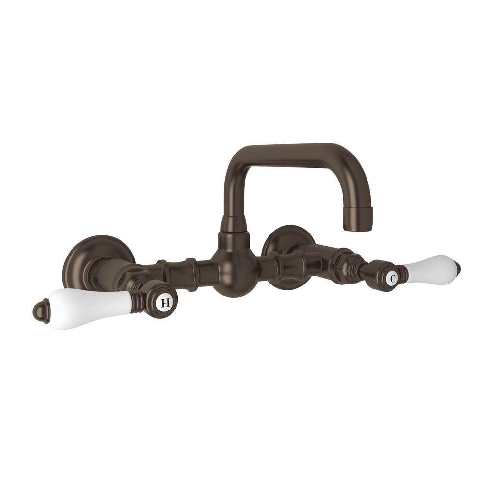 Rohl A1423LP-2 Acqui Wall Mount Bridge Lavatory Faucet With U-Spout
