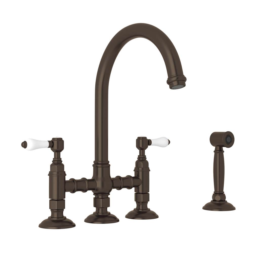 Rohl A1461LPWS-2 San Julio Bridge Kitchen Faucet With Side Spray