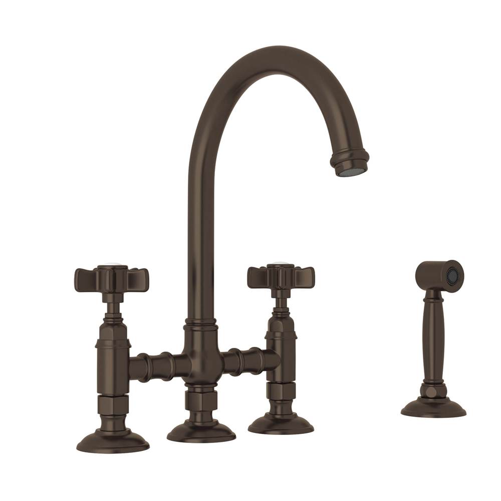 Rohl A1461XWS-2 San Julio Bridge Kitchen Faucet With Side Spray