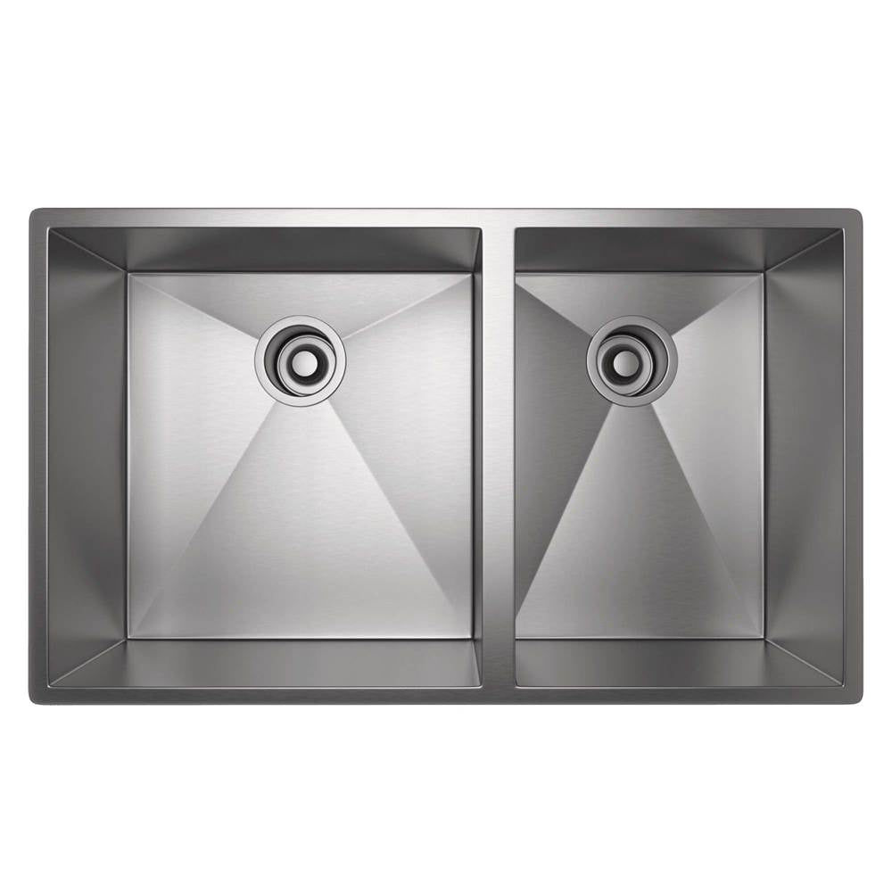 Rohl RSS3118SB Forze 31" Double Bowl Stainless Steel Kitchen Sink
