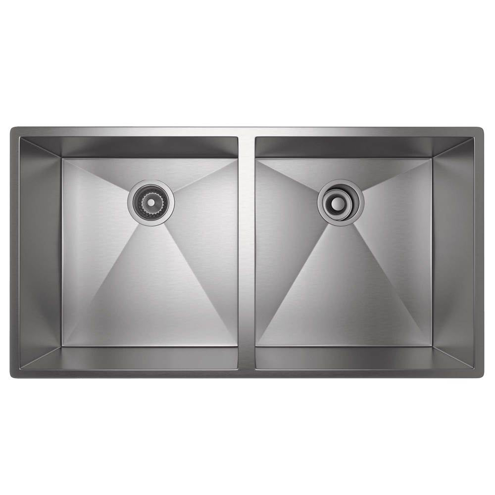 Rohl RSS3518SB Forze 35" Double Bowl Stainless Steel Kitchen Sink