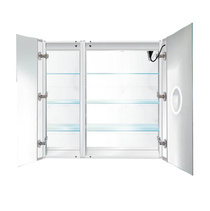Krugg SVANGE3636R LED Bi-View Medicine Cabinet 36X36 With Dimmer and Defogger