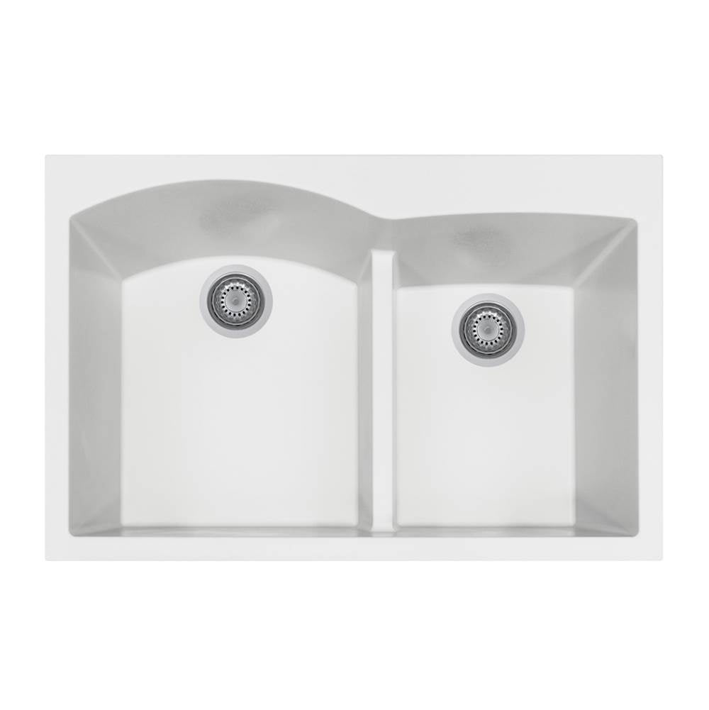 Hamat H-SIO-3322DATR Topmount Double Bowl Granite Kitchen Sink
