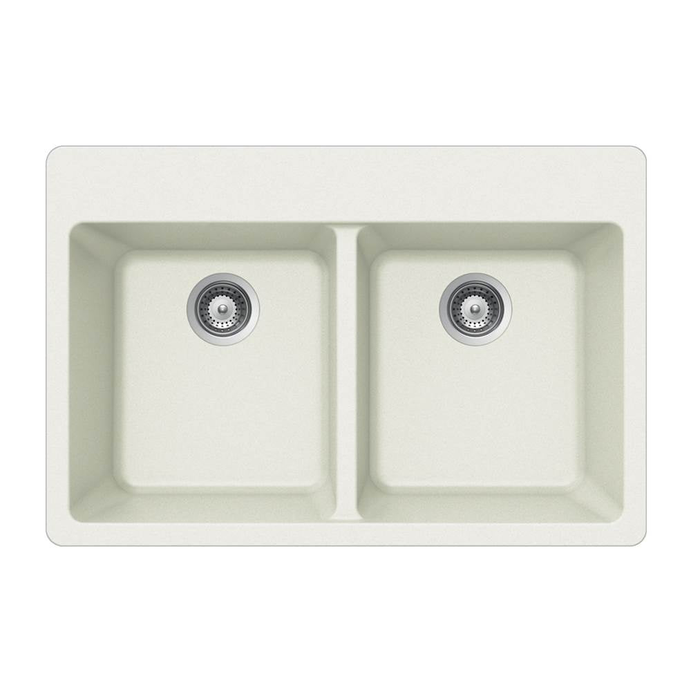 Hamat H-SIO-3322DT Granite Topmount 50/50 Double Bowl Kitchen Sink