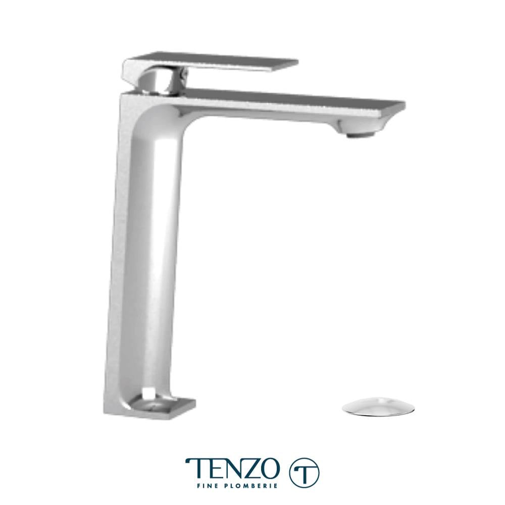 Tenzo SL12-P-CR Slik Single Hole Tall Lavatory Faucet Chrome With Drain